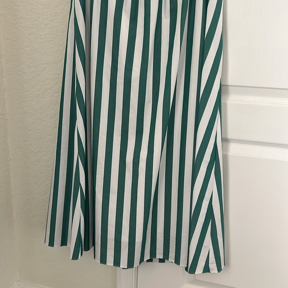 NWT Hunter Bell Midi Dress Emerald Stripe Kathleen Dress Cutout Back Size 6 - Picture 9 of 13
